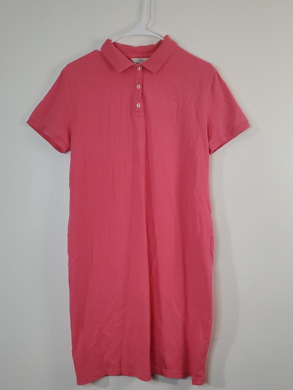 Brooks Brothers Womens Pink Cotton Pique Polo Shirt Dress Size Med Preppy Modest